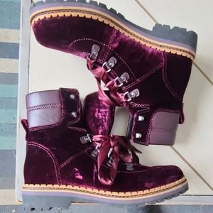 Sam Edelman plum purple velvet boots